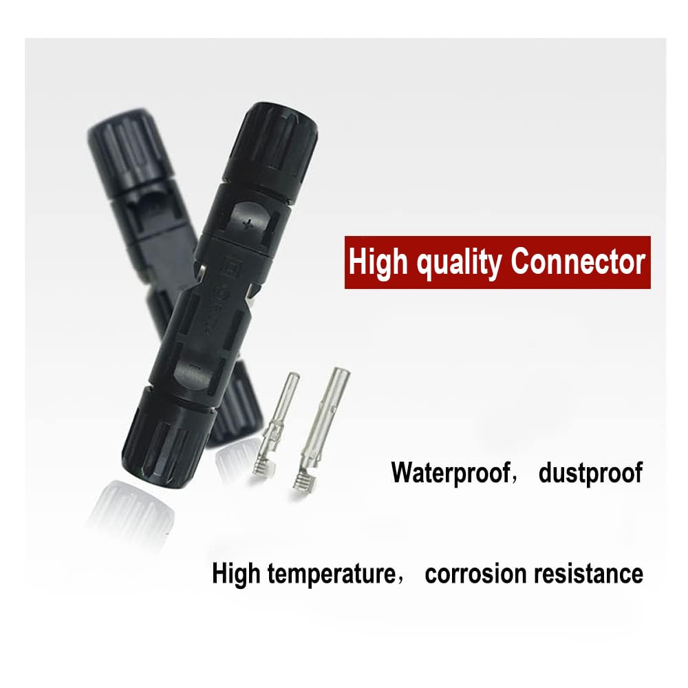 Solar Panel Extension Cable -1M/2M/3M/5M/10M/20M/30M 10AWG(6mm²/4mm²)，Harness Wiring Wire Adapter with Connector，Tinned Copper Electrical Wire Cable- Red+Black (4mm²3M)