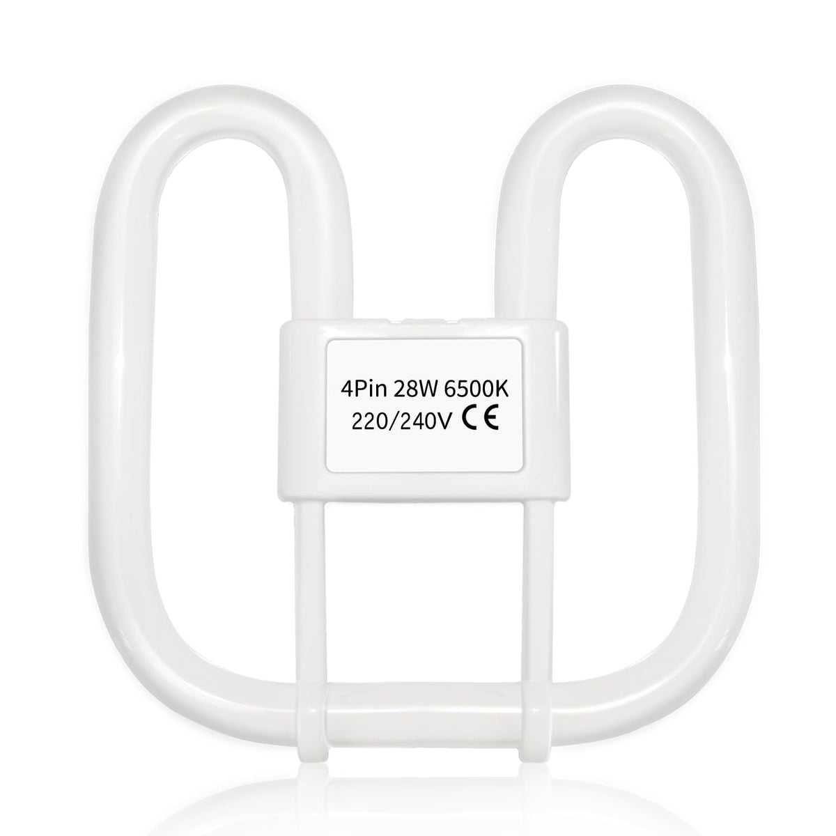 Akynite 16W 2D Square 2-Pin GR8 Cap Daylight White 6500k Compact Fluorescent Lamp, AC 230V, CFL 2 Pin Light Bulb, not dimmable, GR8 DD Flat Butterfly Bulb for Flush Ceiling Light, 1 Pack