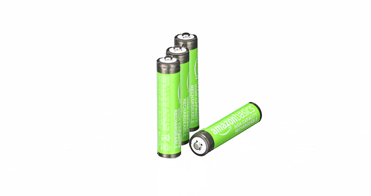Amazon Basics 8-Pack Rechargeable AAA NiMH High-Capacity Batteries, 850 mAh, 1.2V, Recharge up to 500x Times, Pre-Charged