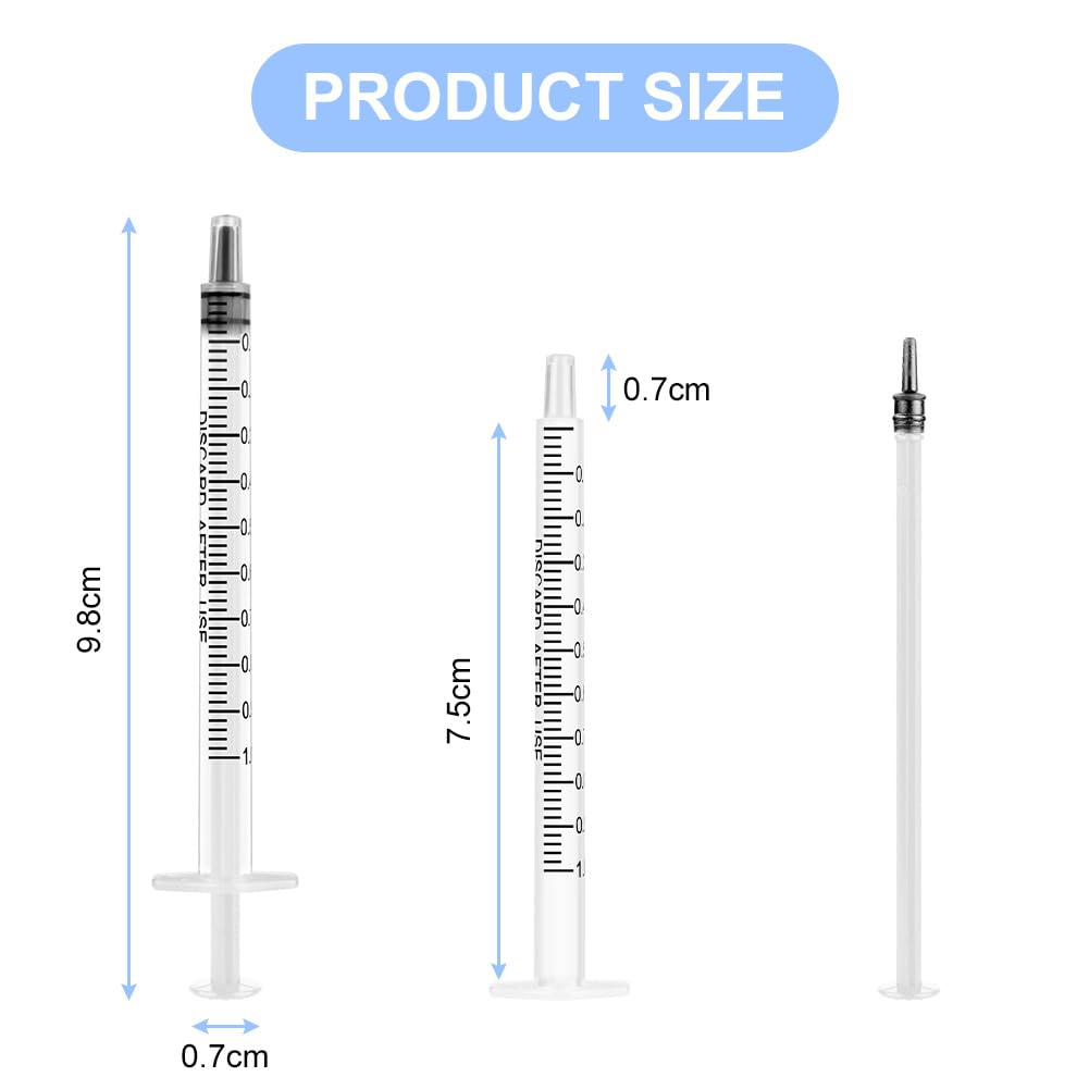OFFCUP Plastic Syringes, 8pcs No Needle Syringe, 10ml Liquid Measuring Syringe with Luer Slip Tip for Refilling and Measuring Liquids, Scientific Labs Experiment, Feeding Pets (No Needle)