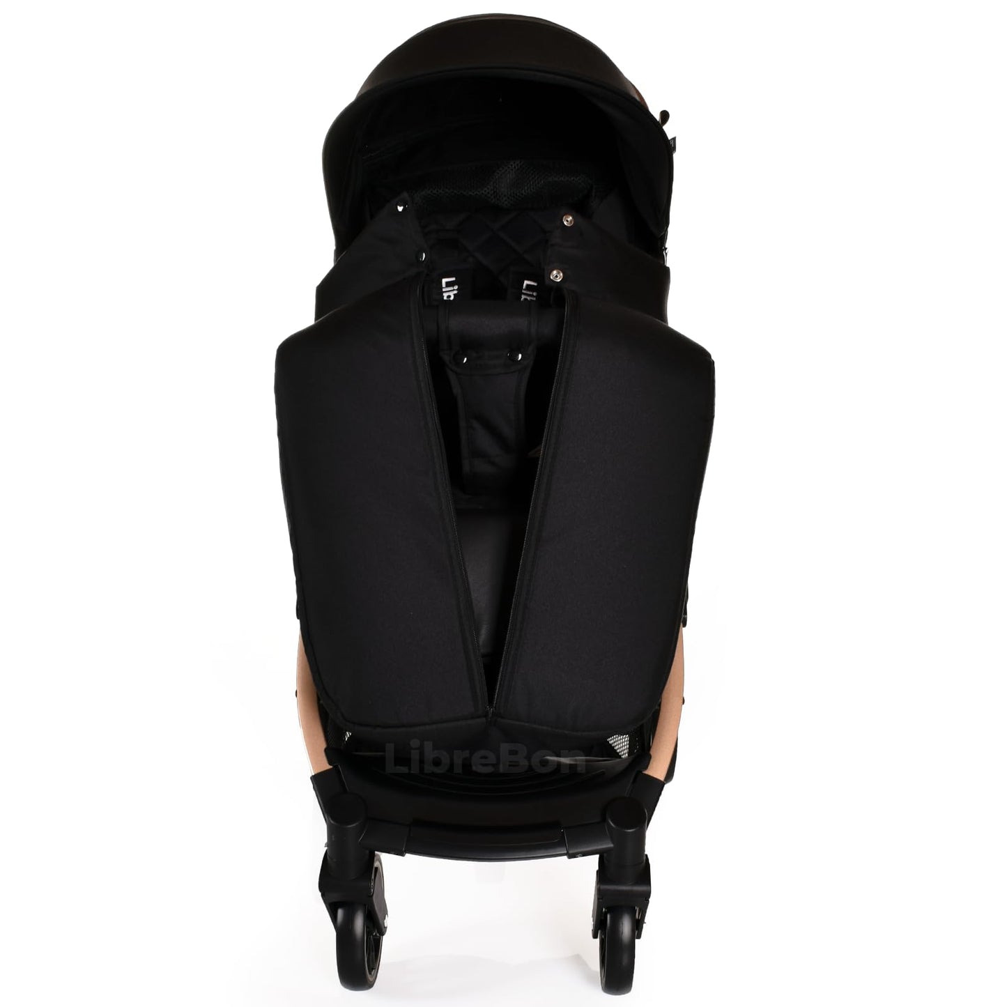 Lightweight Stroller, Baby Pushchair, Compact Travel Buggy, One Hand Foldable, Upgraded Wheels, Four Seasons Stroller, Foot Cover, Mommy Bag, Rain Cover (Pink - Rose Gold Frame)