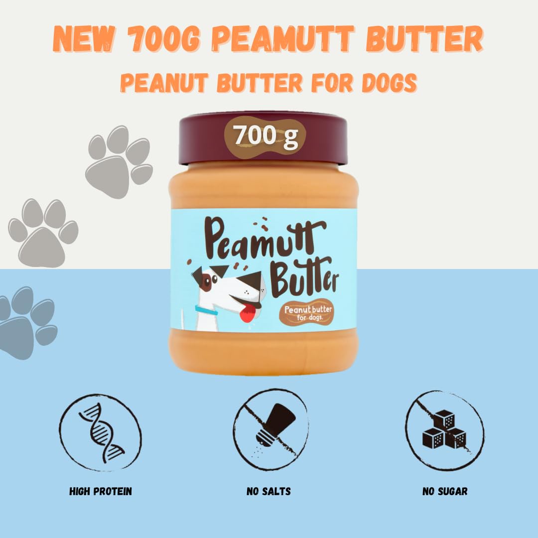 Peamutt Dog Peanut Butter | Peanut Butter Dog Treat | Formulated for Dogs | No Added Sugar and Salt | No Sweeteners | Dog Friendly Texture | Perfect Dog Treat | Pack of 1x340g