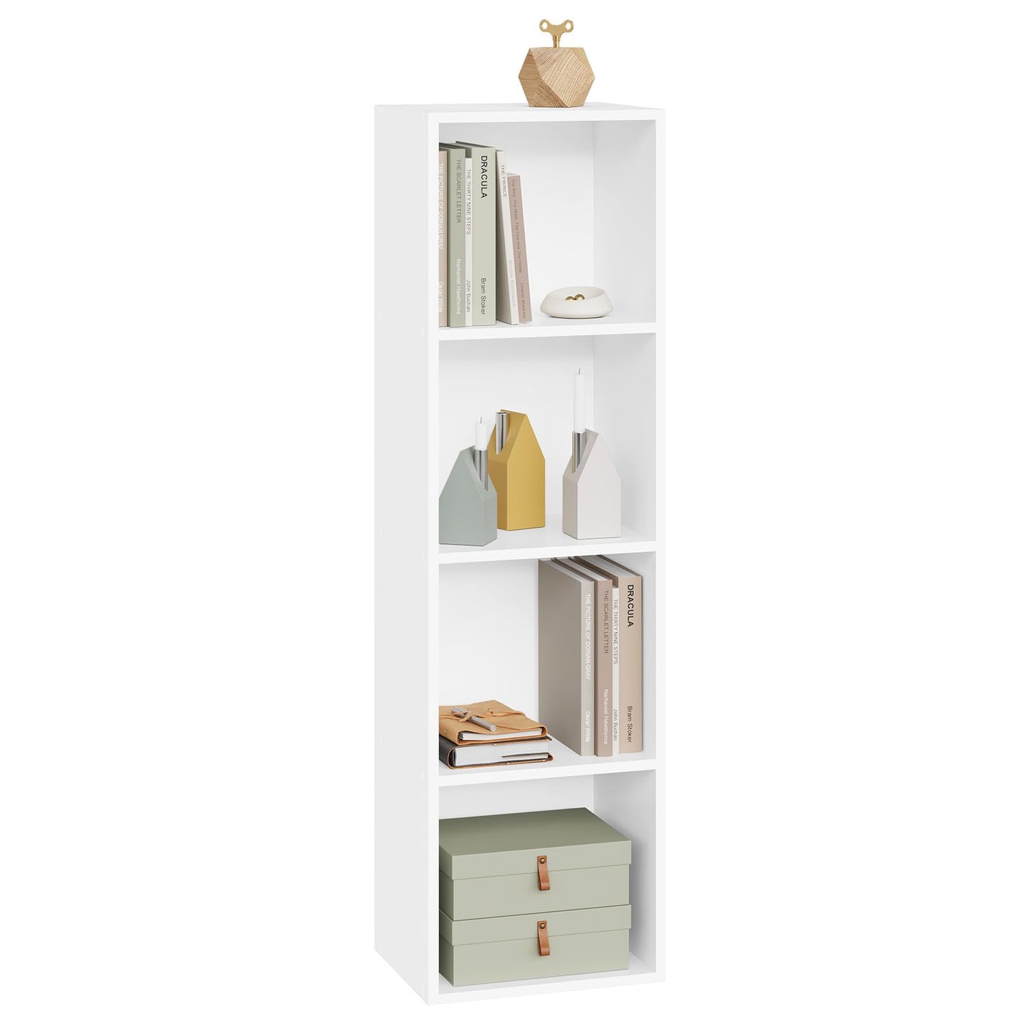 WOLTU Bookcase, White Book Shelf 6 Storage Cubes Unit, Tall Freestanding Bookcases for Living Room,Bedroom