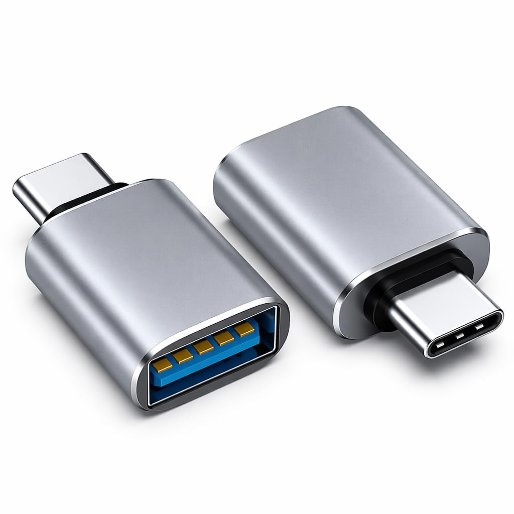 USB C to USB Adaptor, USB to USB C Adapter 2Pack, Type C Female to A Male Charger Cable Converter Compatible with Notebook, Tablet, Smartphone, iPad 10 Air 4 5,Apple 15 14 13 12 Pro Max (Red)