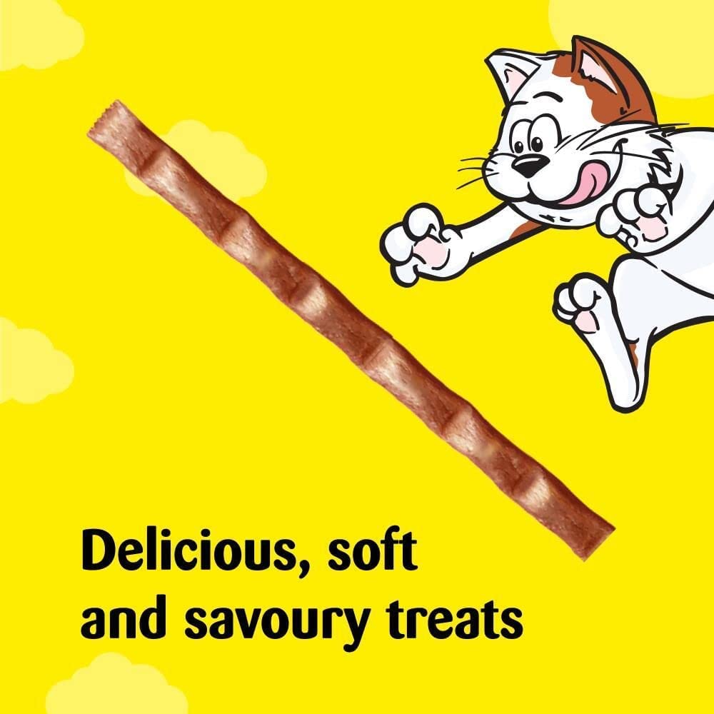 Dreamies Meaty Sticks 84-Piece, Cat Treats Tasty Snacks with Delicious Salmon, Pack of 14 x (30 g)