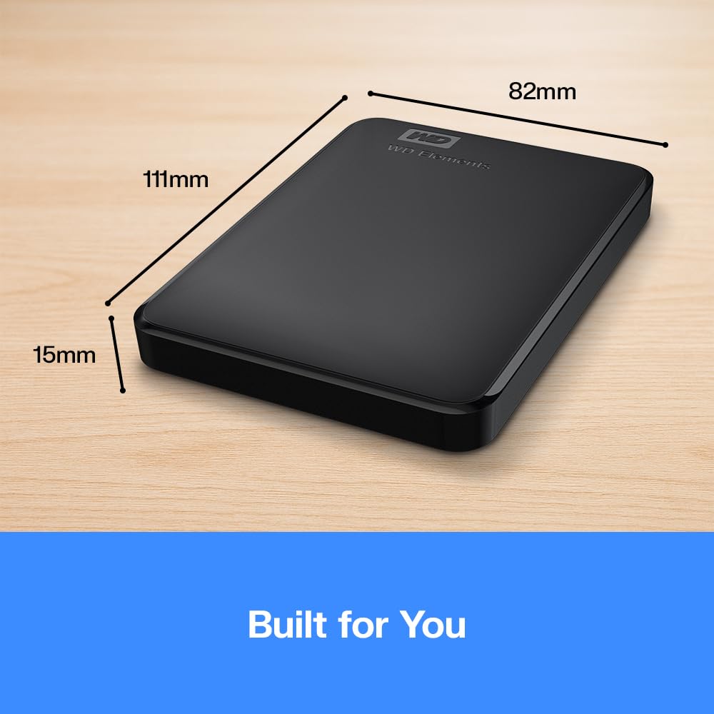 WD 5TB Elements AE Portable External Hard Drive, SuperSpeed USB 3.2 Gen 1/USB 3.0, Plug-and-Play, Formatted for Windows, Black