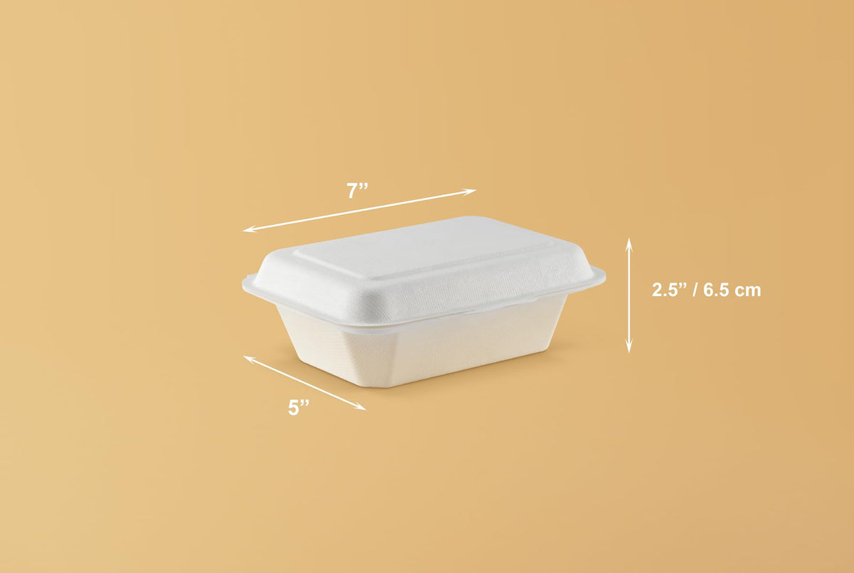 FOOGO Green 50pcs Clamshell Takeaway Boxes, 9x6 inch, 30oz / 900ml