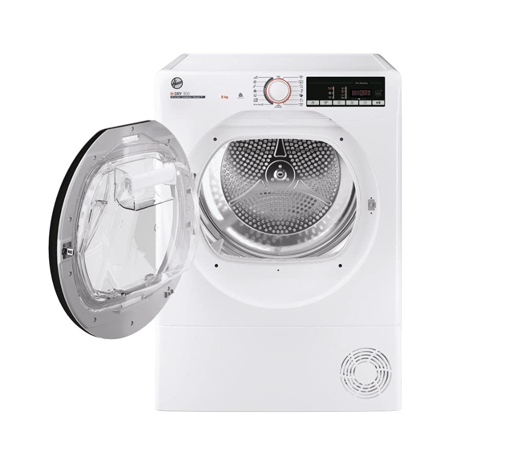 Hoover HLEC8LGB-80 Freestanding Condenser Tumble Dryer, Sensor Dry, 8 kg Load, Black