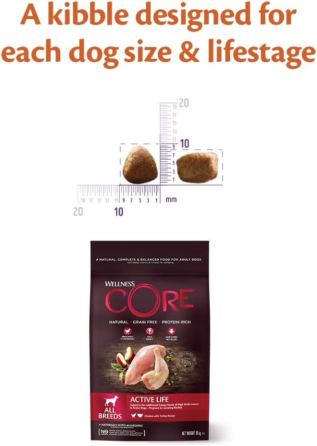 Wellness CORE Active Life 10 kg, Chicken & Turkey – Dry Dog Food