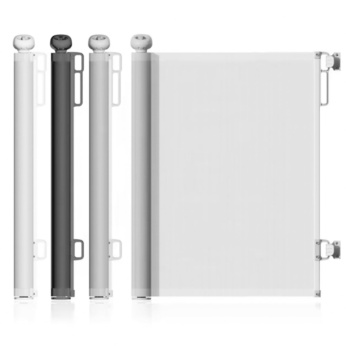 Retractable Baby Gate 87cm x 130 cm Stair Safety Gate Roll for Babies and Pets, dogs, Extendable Barrier Gates (White)