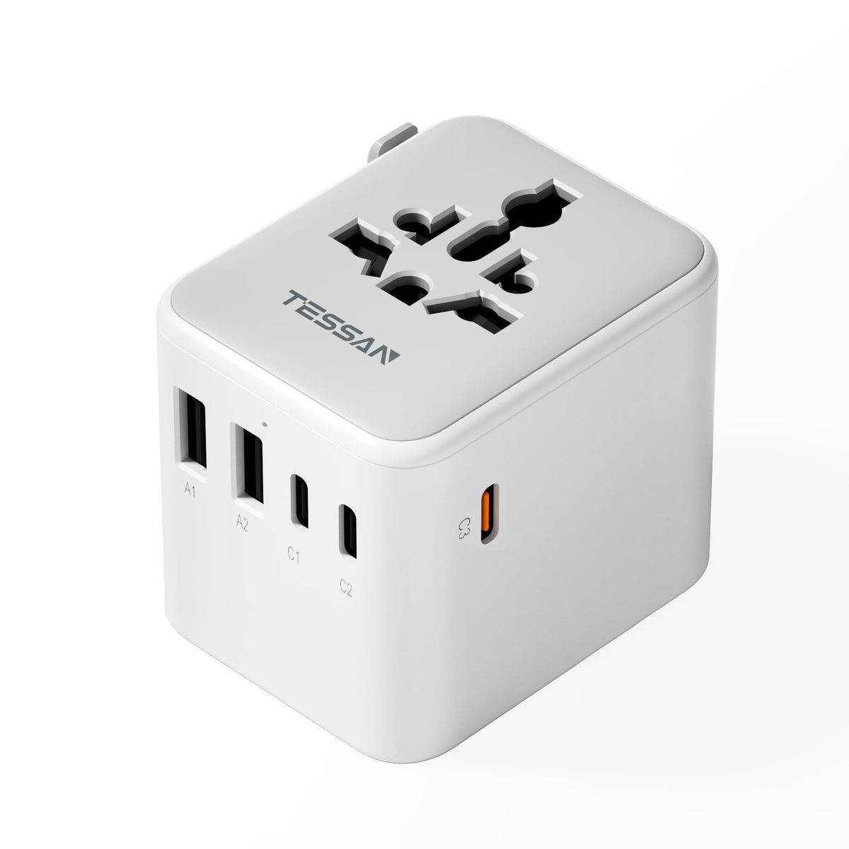 TESSAN Universal Travel Adapter, 28W Worldwide Plug with 2 USBA and 3 USBC