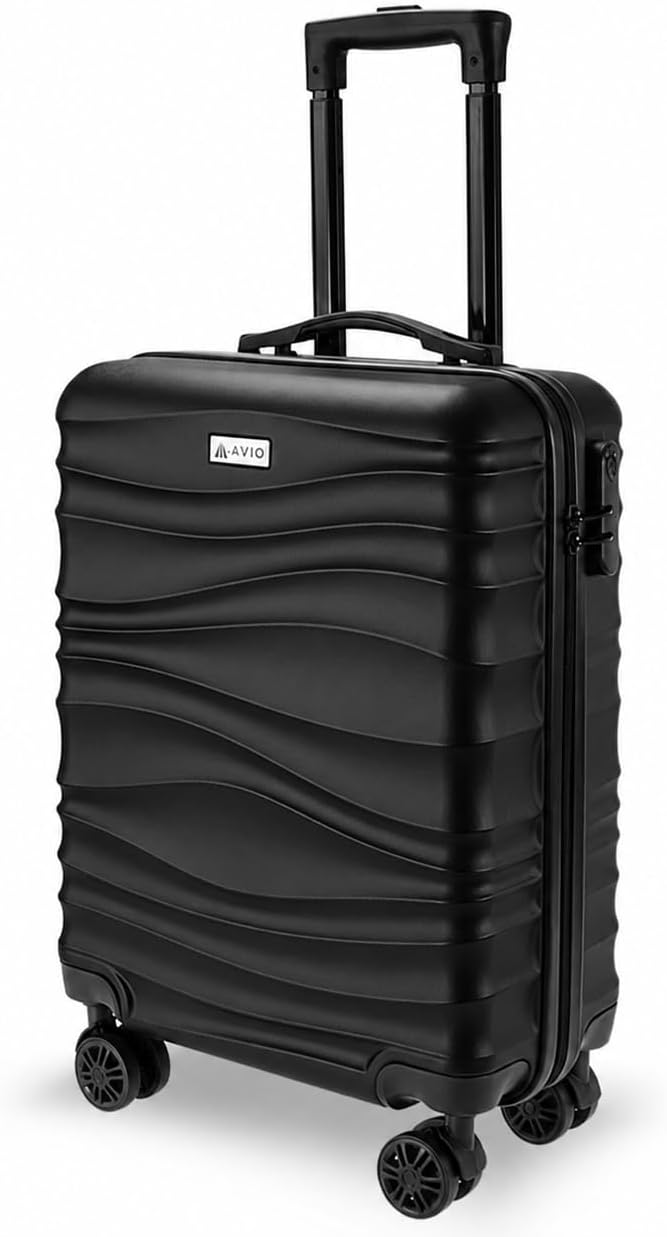 Avio Carry-On Cabin Luggage 55x40x20cm | Hard Shell Suitcase 4 Wheels