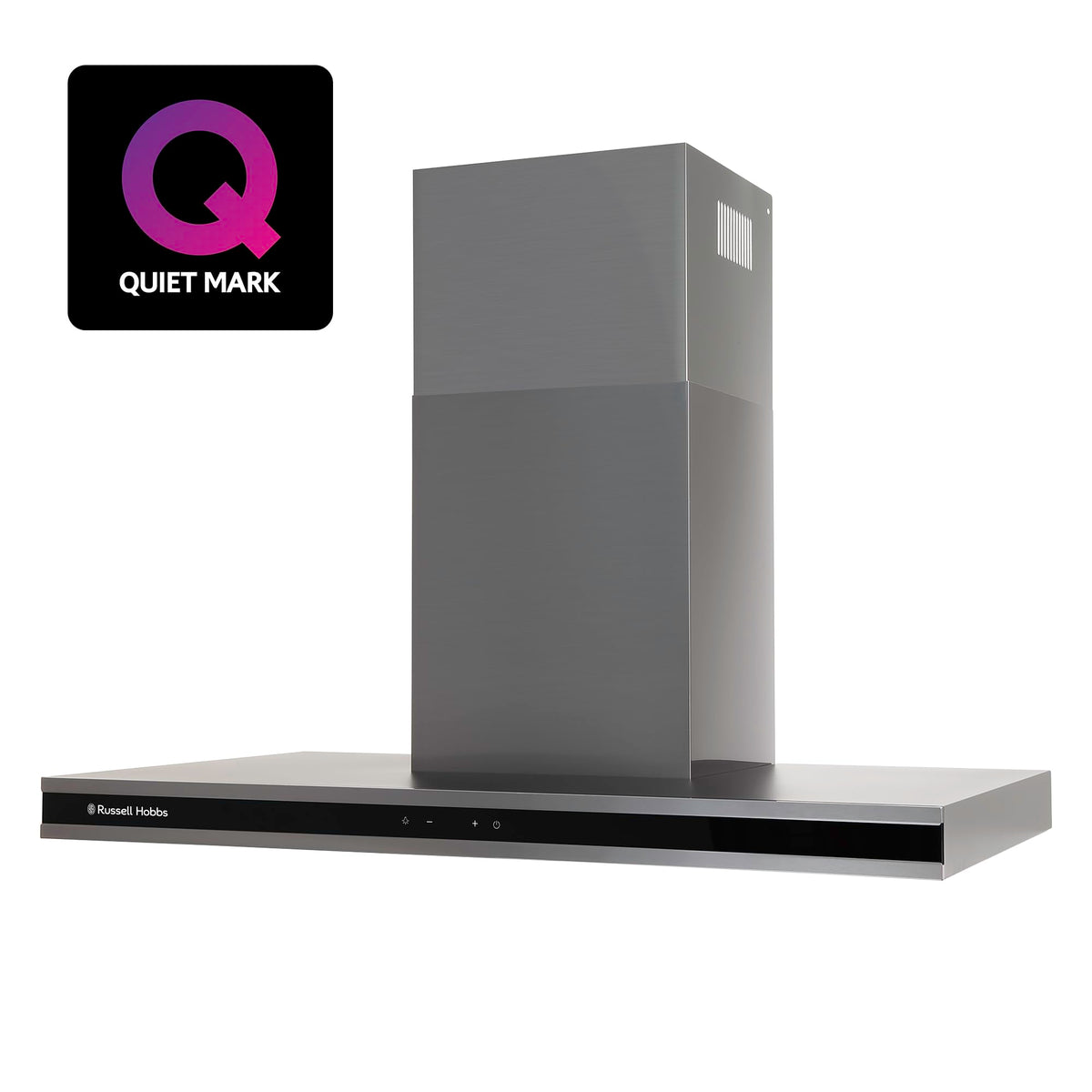 Russell Hobbs 90cm T-Shaped Cooker Hood in Stainless Steel with 3 Speed Settings, 3x Washable Aluminium Filters, Extraction or Recirculation, Boost Function, LED Lights A++ Energy Rating, RHGCH903SS