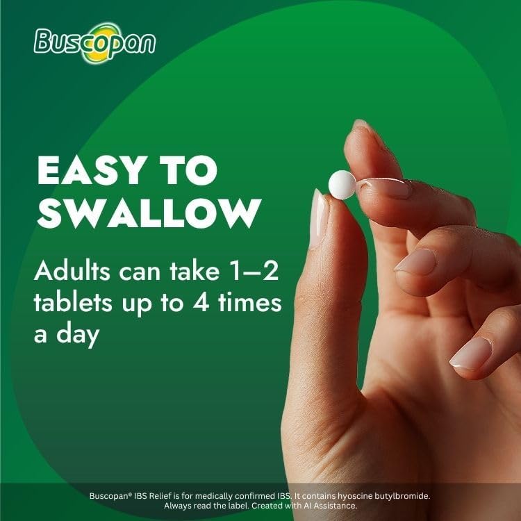 Buscopan, Targeted Belly Pain Relief, Starts to Work in 15 mins, 40 Tablets