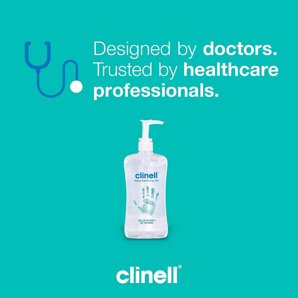 Clinell GCIHS500 Hand Sanitiser Gel - Dermotologically Tested, Kills 99.99% of Germs, Quick and Kind to Skin, No Stickiness - 500ml bottle