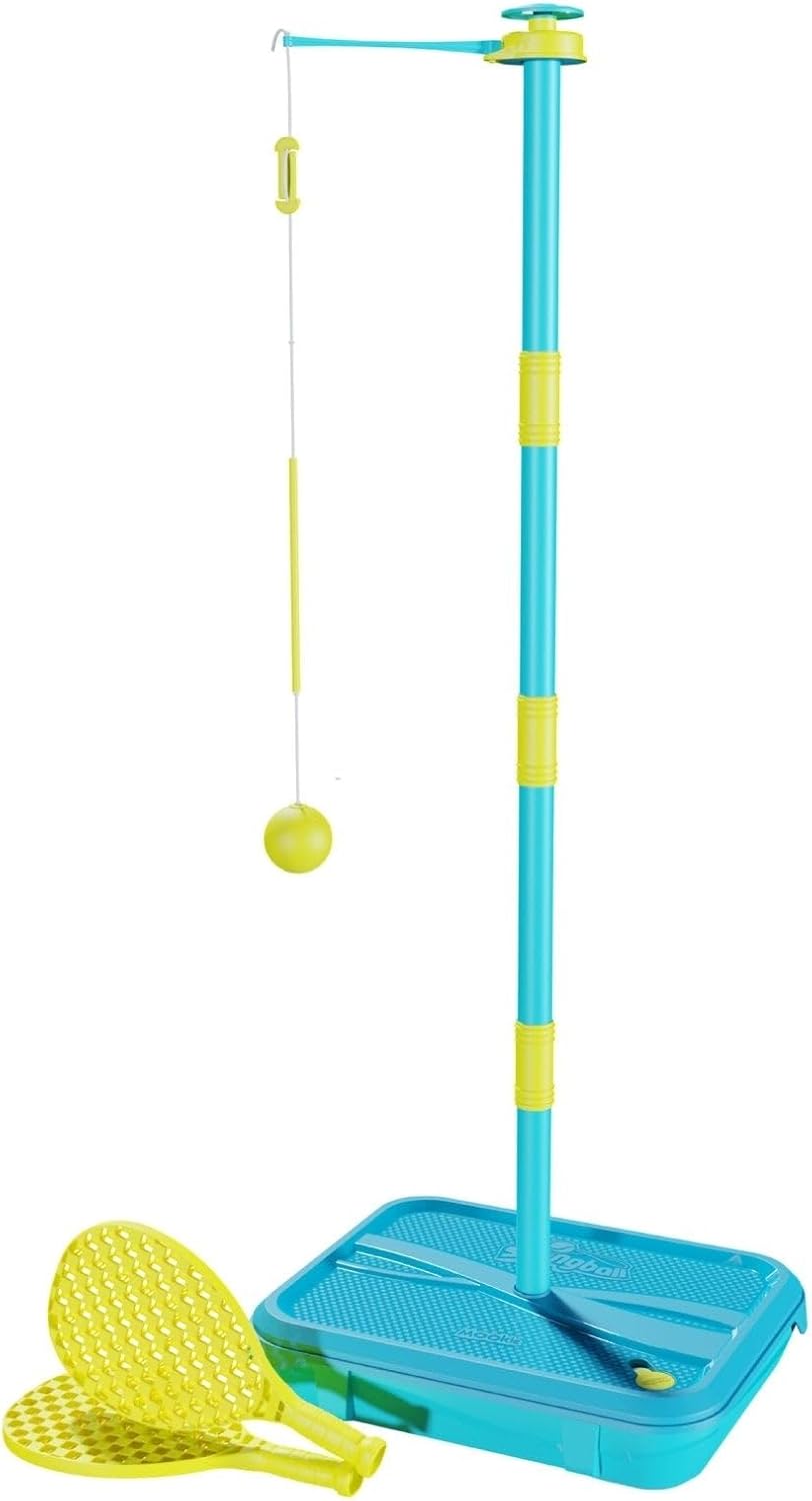 Swingball Early Fun All Surface Junior Set, for Kids Ages 3 and up, Introduction, Foam Ball and Small Hand Bats, Tangle Free Top Spinner, Base on All Surfaces