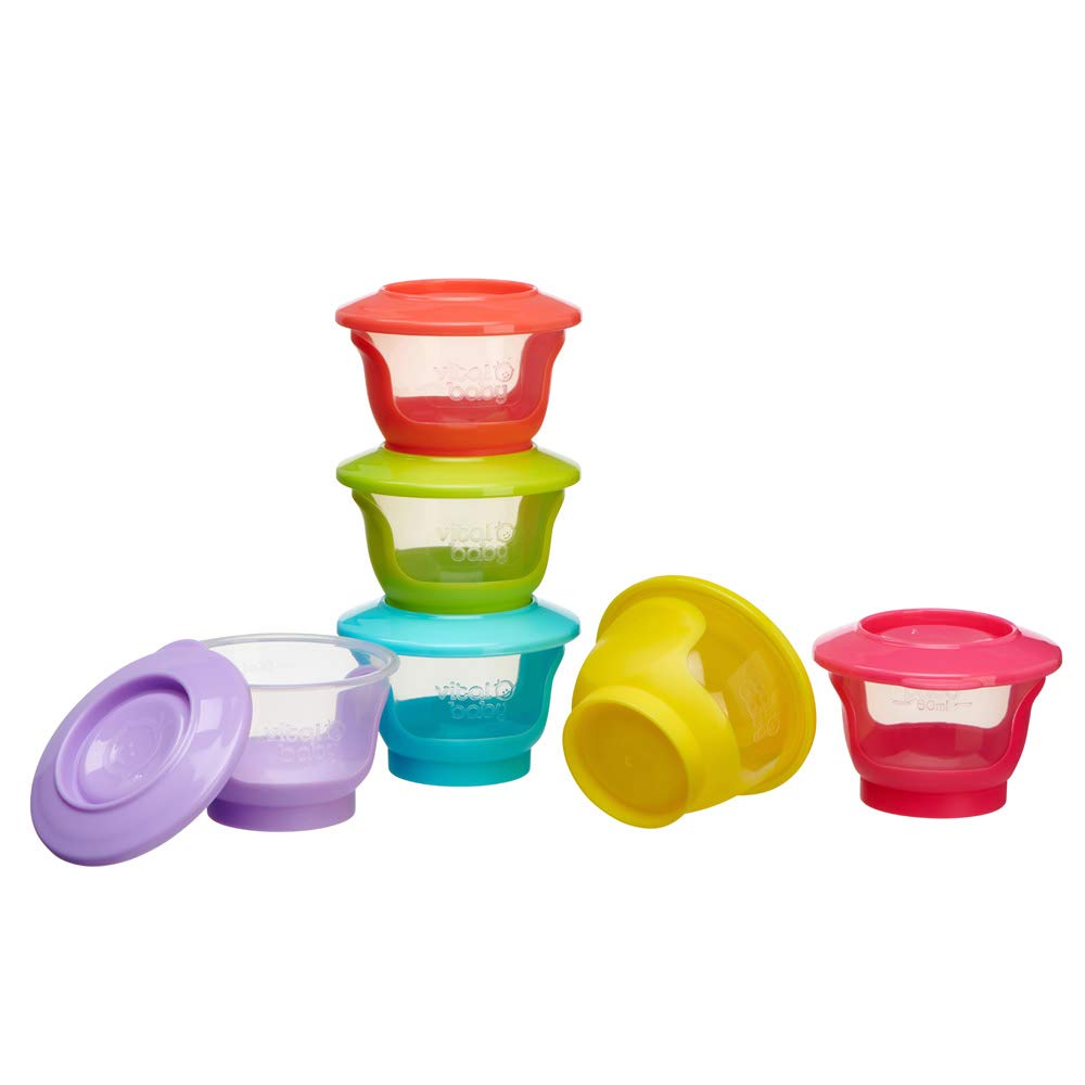 Vital Baby Store & Wean Baby Food Pots 60ml, 6 Pack | Leakproof, Stackable