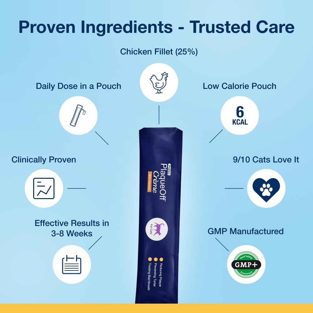 ProDen PlaqueOff 40g Powder for Cats, 100% Natural Tooth Care Powder, Protects Against Bad Breath, Helps with Tartar and Plaque