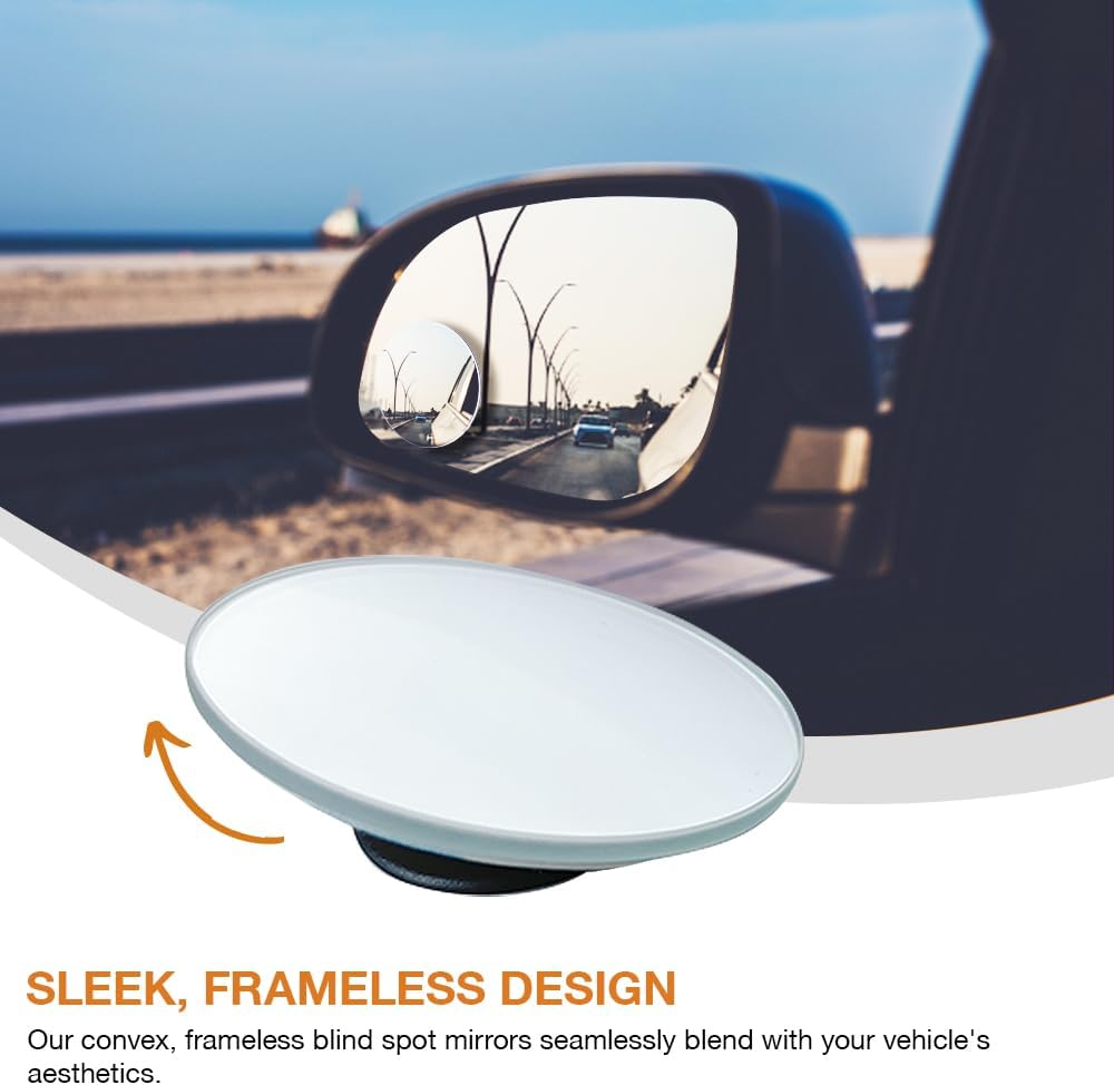 ARVO Blind Spot Mirrors for Cars, 2 Pack, 360° Adjustable HD Glass Convex