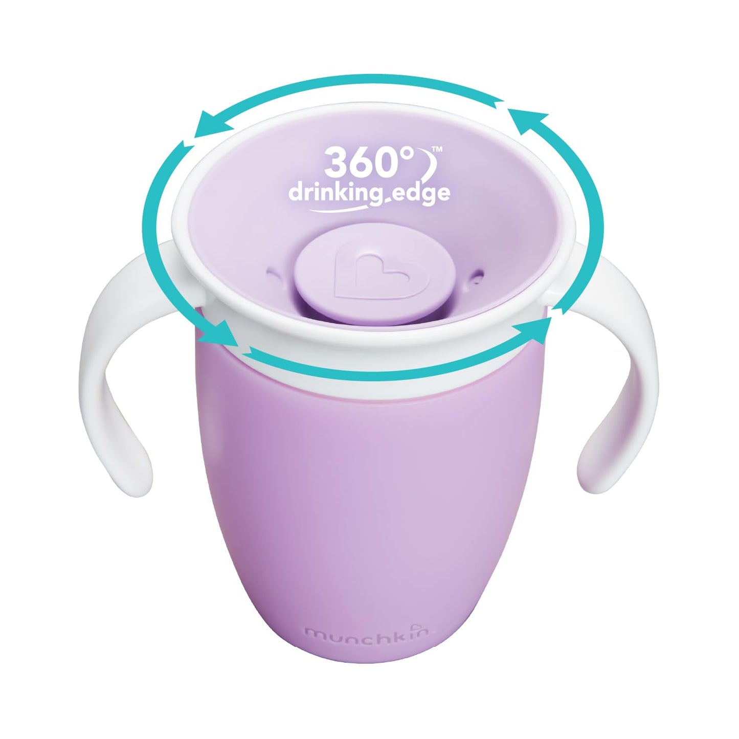 Munchkin Miracle 360 Sippy Cup | Trainer Toddler BPA Free Baby & Toddler Cups w.Handles | Non Spill | Dishwasher Safe Baby | Leakproof | 6+ Months| 7oz/207ml | 2 Pack | Blue/Green
