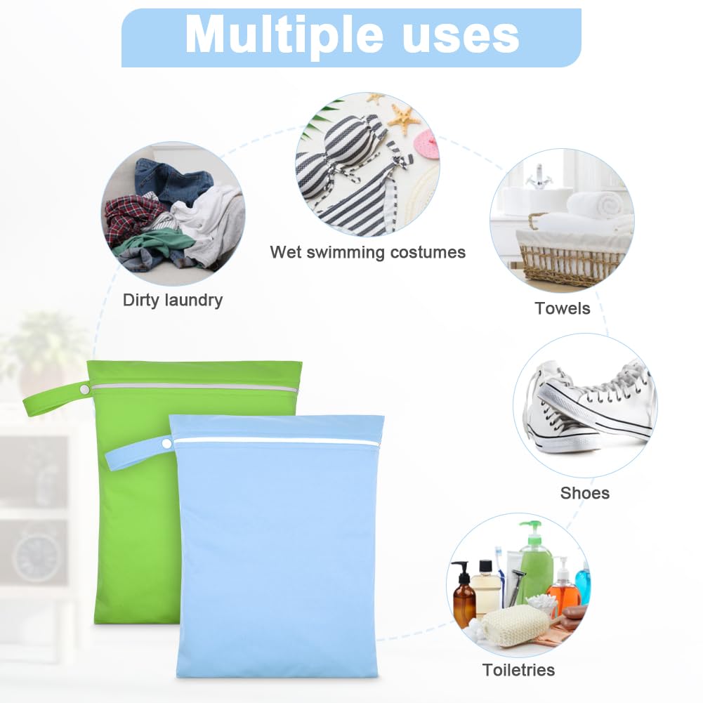 2PCS Wet Bags for Baby Items, Wet Swimsuits, Beach, Camping(Black)