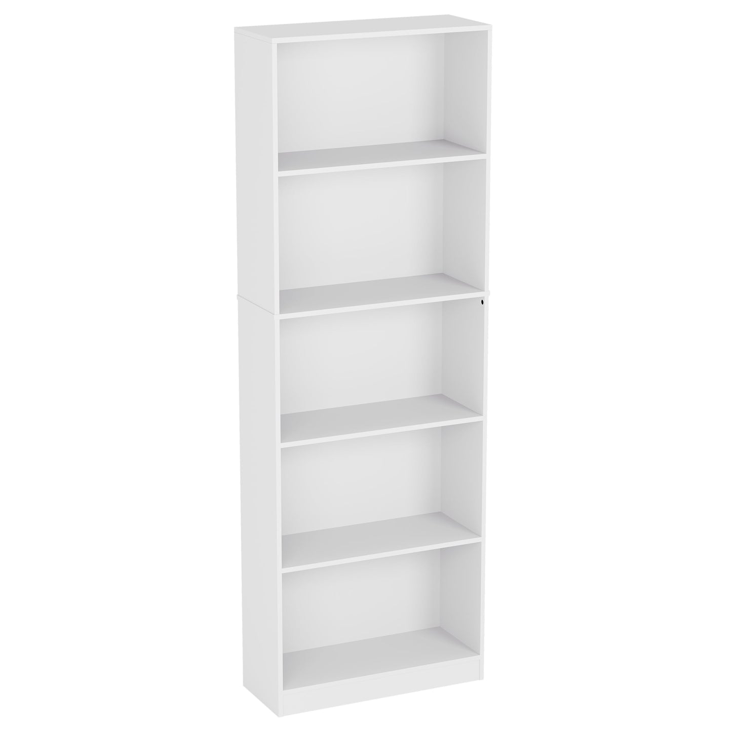 Vida Designs Cambridge 3 Tier Low Bookcase, White Wooden Shelving Display Storage Unit Office Living Room Furniture