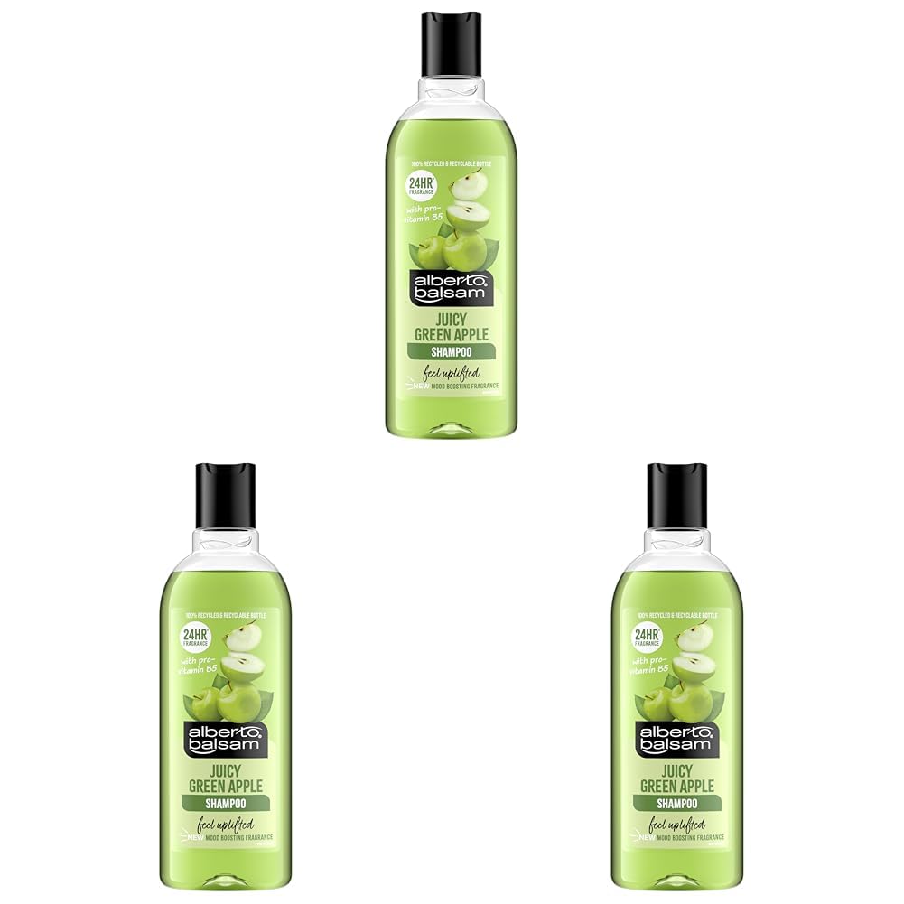 Alberto Balsam Juicy Green Apple Shampoo - 300ml - 24HR Fragrance - Pro-Vitamin B5 - All Hair Types