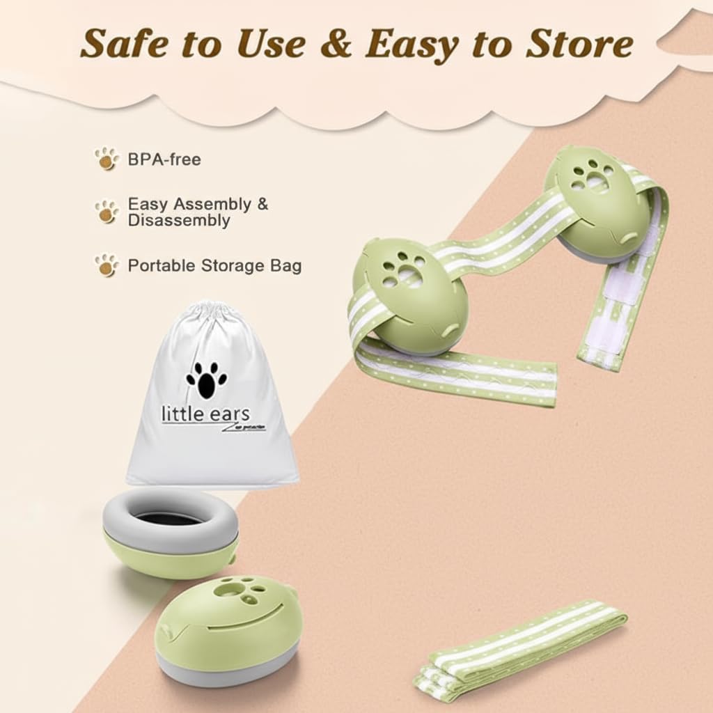 Baby Ear Defenders for 0-36 Months, Soft Adjustable with Noise‑Reduction