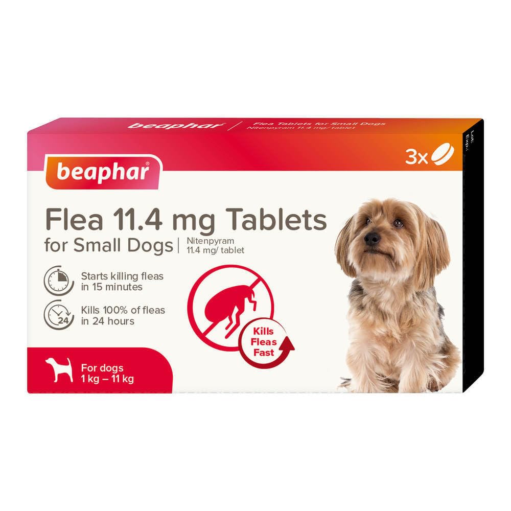 Beaphar - Flea Tablets for Medium/Large Dogs (>11kg) - 3 Treatment Pack - Rapid Knock Down of Fleas - Starts Killing Fleas In 15 Minutes, Kills 100% in 24hrs - Veterinary Medicine For Dogs > 4 Weeks