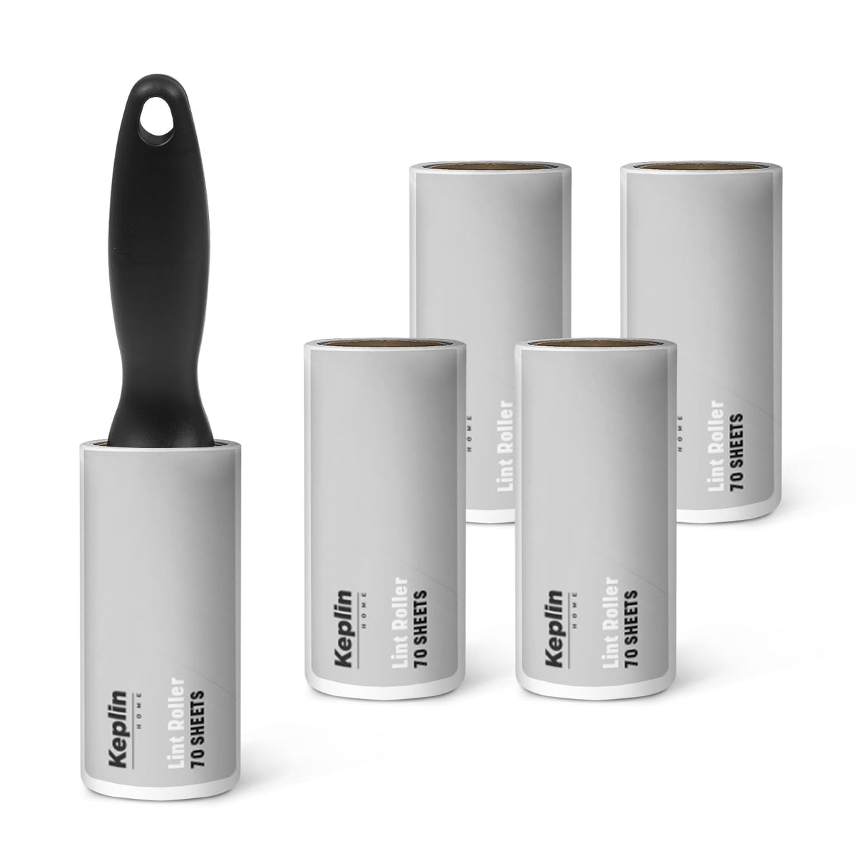 KEPLIN Lint Roller, Pet Hair Remover, 5 Sticky Refill Heads, 300 Sheets