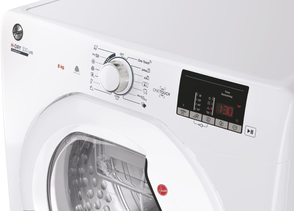 Hoover HLEC8DE H-Dry 300 8kg Freestanding Condenser Tumble Dryer, Aquavision, White