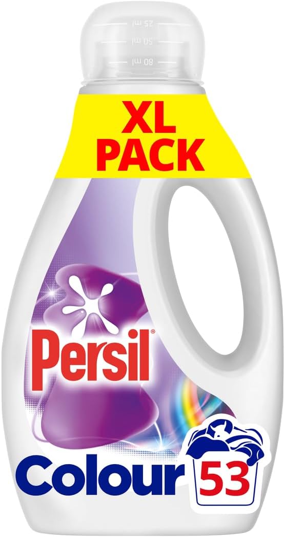 Persil Colour Laundry Washing Liquid Detergent keeps colours bright outstanding stain removal in quick & cold washes 53 washes (1.431 L)