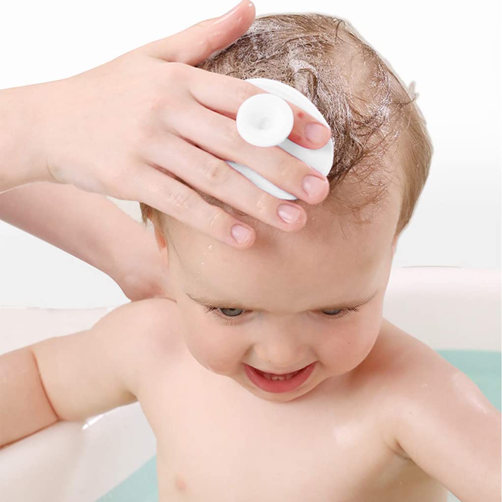 Baby Bath Brush, Baby Cradle Cap Brush, Silicone Massage Brush, Silicone Scrubbers Exfoliator Brush, Baby Skin Scrubbers Essential for Dry Skin, Cradle Cap and Eczema 2 Pack (Blue & Green)