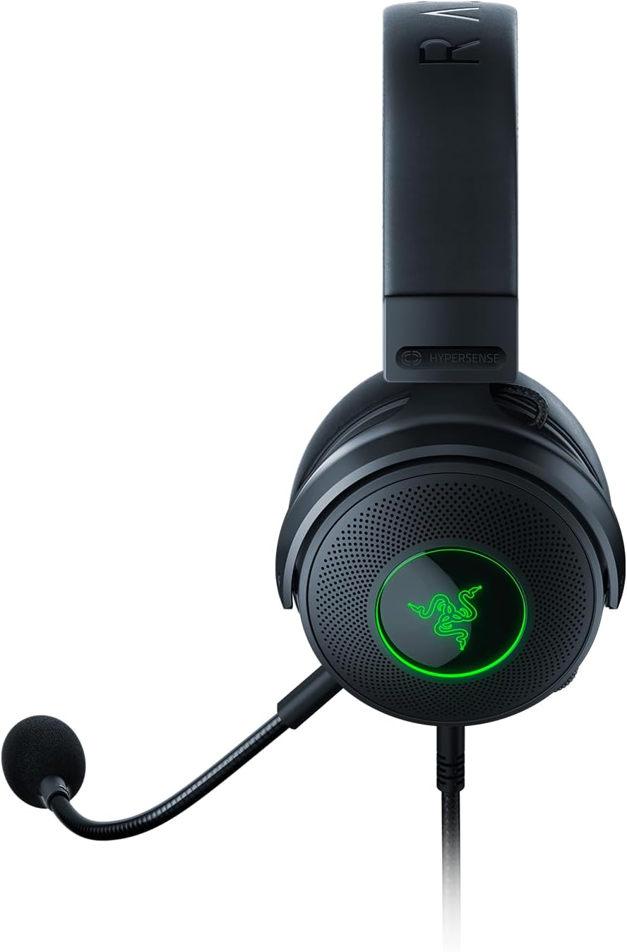 Razer Kraken V3 X USB - Wired USB Gaming Headset (ultra-lightweight at 285g, TriForce 40mm drivers, HyperClear Cardioid Microphone, 7.1 surround sound, Chroma RGB) Black