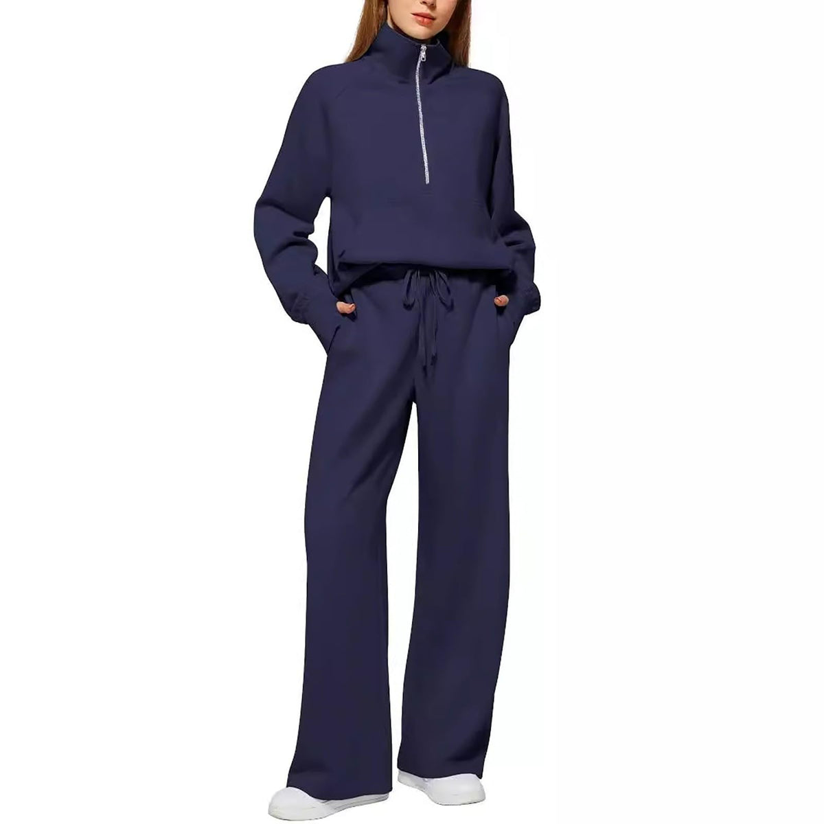 Lounge Wear Sets For Women Uk Women'S Fashion Tracksuit Full Set Comfort Long Sleeve Activewear Fall Outfits Gym Set 2 Piece Ladies Sweatshirts Sweatpants Zip Coat Tops Trousers Sets Clothing