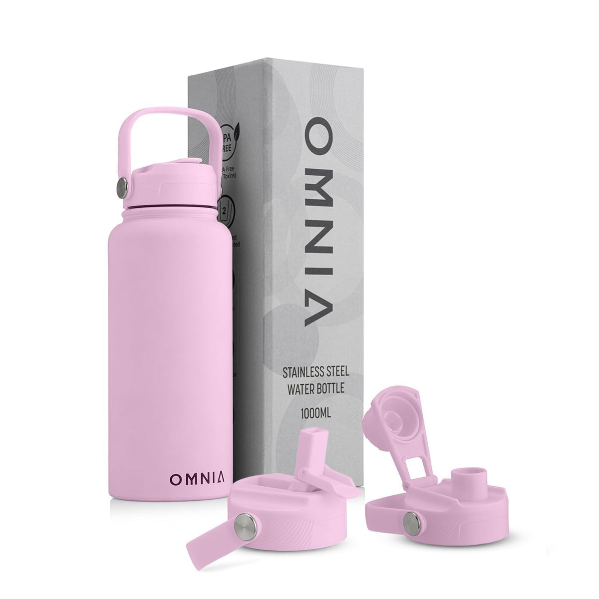 Vacuum Insulated Stainless Steel Water Bottle, 2 Lids (Straw & Spout) Leakproof, BPA-Free, Reusable Flask Ideal for Travel and Outdoors (Gradient Purple - 750 ml)