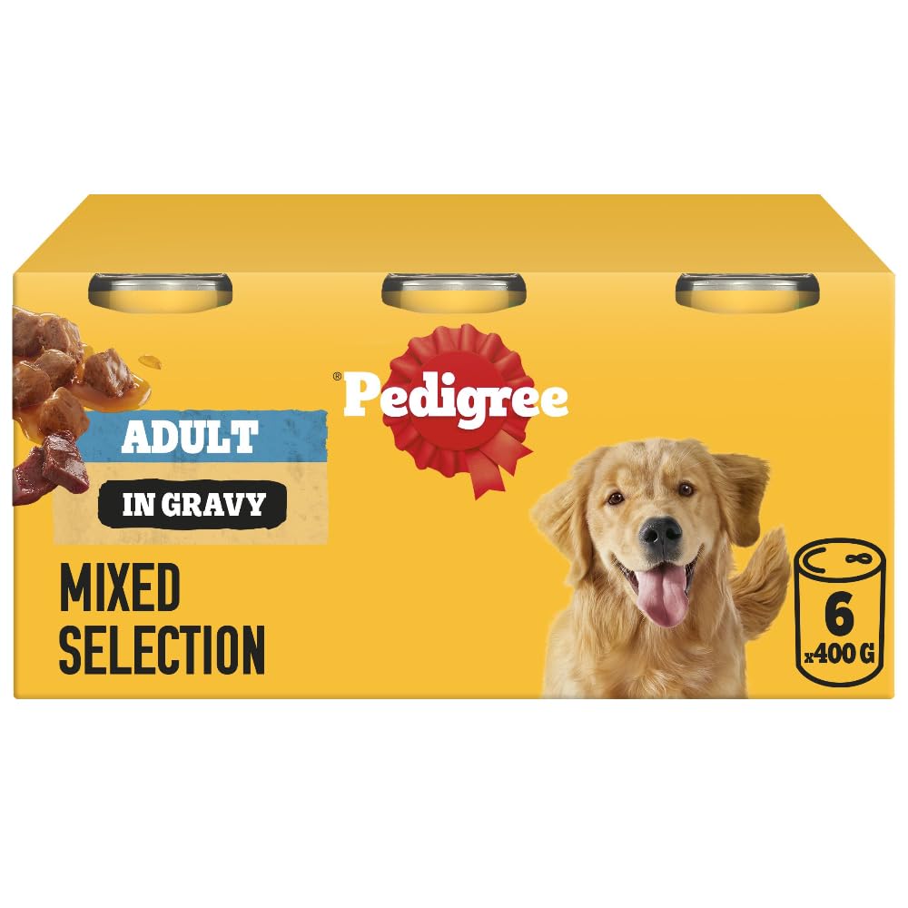 Pedigree Adult Dog Wet Food Can, Mixed Selection Gravy, 12x400g