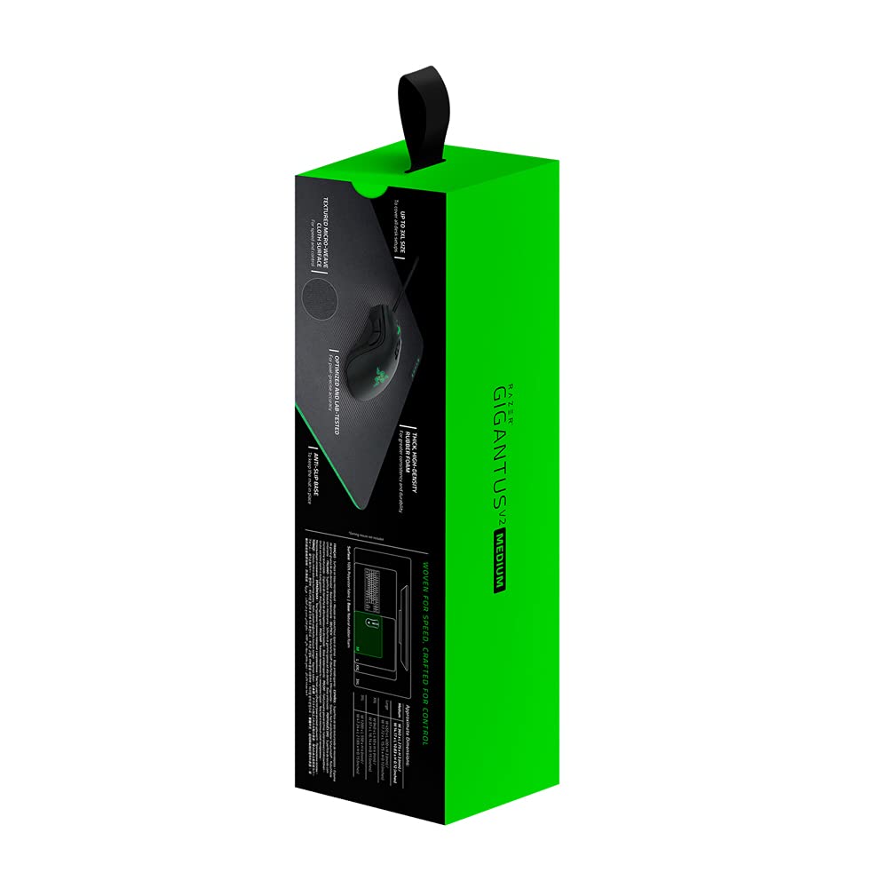 Razer Gigantus V2 Large - Soft Large Gaming Mouse Mat for Speed and Control (Non-Slip Rubber, Textured Micro-Weave Cloth, 45 x 40 x 0.3cm) Black