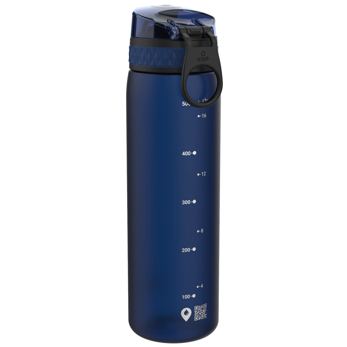 Ion8 Water Bottle, 500 ml/18 oz, Leak Proof, Easy to Open, Secure Lock, Dishwasher Safe, Hygienic Flip Cover, Carry Handle, Fits Cup Holders, Easy Clean, Hot Pink