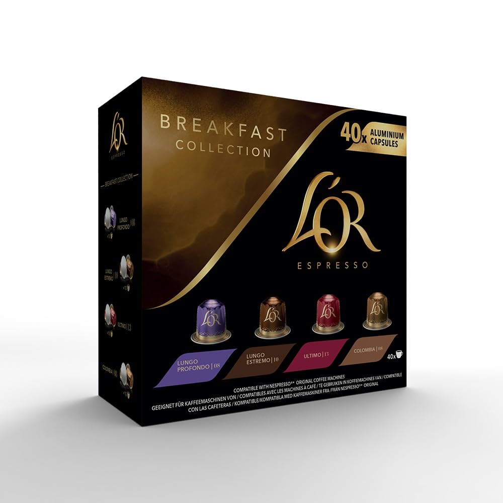 L'OR Espresso Intense Coffee Pods Variety Bundle (Pack of 12, Total 120 Capsules) Nespresso®* Compatible