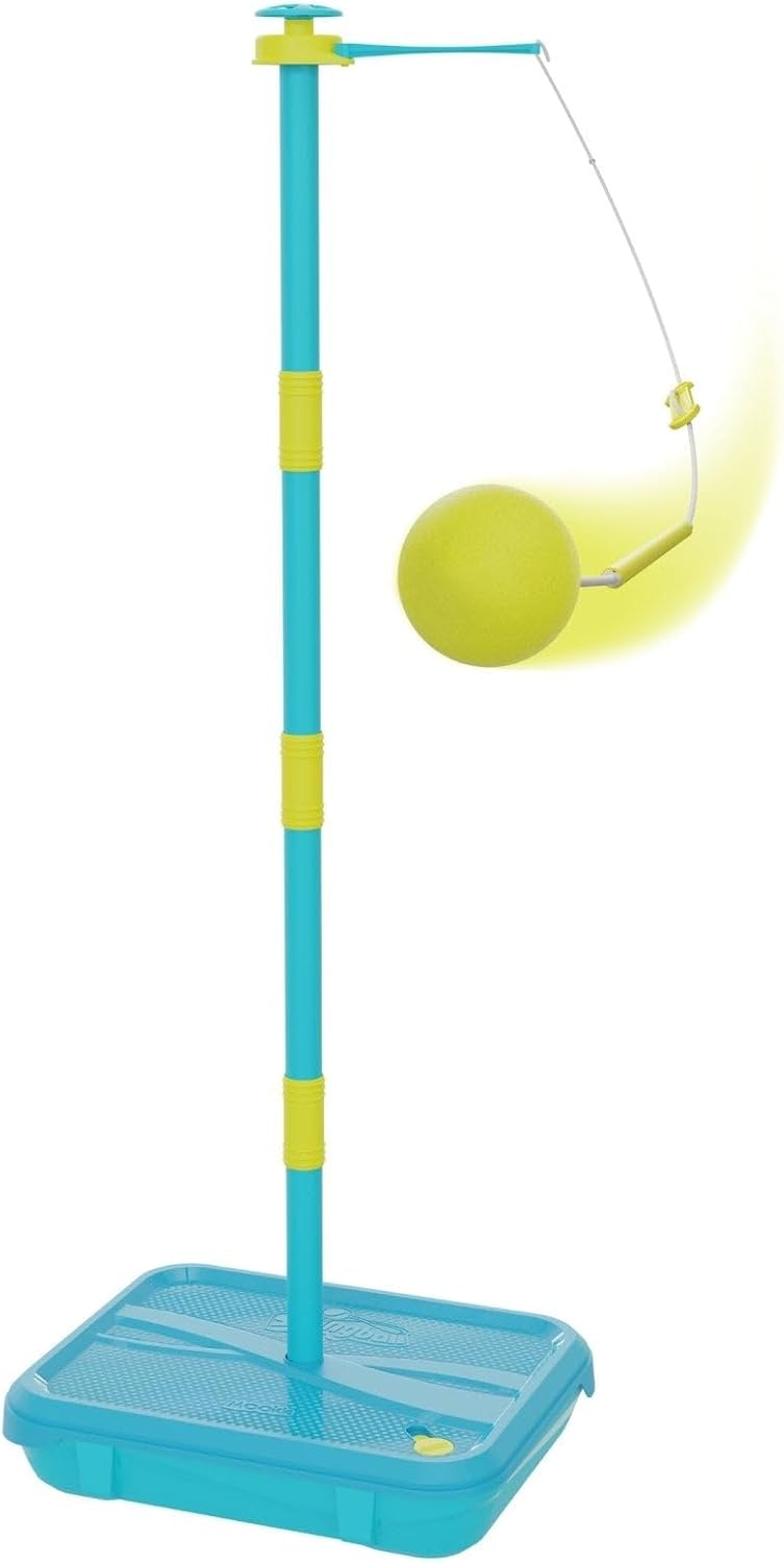 Swingball Early Fun All Surface Junior Set, for Kids Ages 3 and up, Introduction, Foam Ball and Small Hand Bats, Tangle Free Top Spinner, Base on All Surfaces