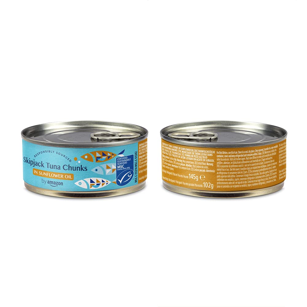 by Amazon MSC Skipjack Tuna Chunks in Spring Water, 4x145g