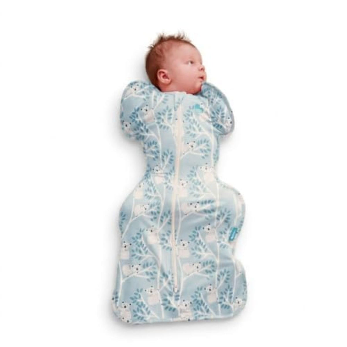 Love To Dream™ Swaddle UP™, Newborn 2.2-3.8 kg - Grey, Snug Fit, Supports Healthy Sleep Routine, 1.0 Tog - Ideal for 20-24°C Temperatures, Machine Washable Cotton & Double Zip for Easy Nappy Changes