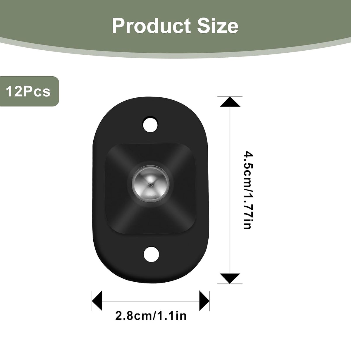 12 Pcs Self Adhesive Small Appliance Rollers,Small Caster Wheels 360°Rotation Universal Appliance Wheels for Kitchen Appliances on The Counter,Storage Box,Small Furniture(Black)