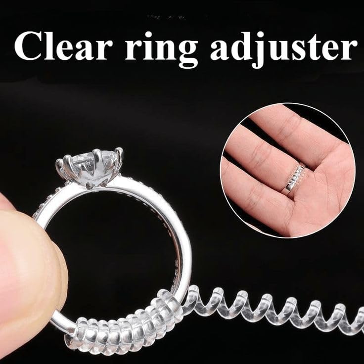 12 pack Ring Adjuster for Loose Rings Ring Snuggies, Clips Invisible Ring Size Adjuster Silicone Guards,Spacer,Holder Rings Tightener for Women and Men Ring Resizer Transparent Ring Sizer Uk