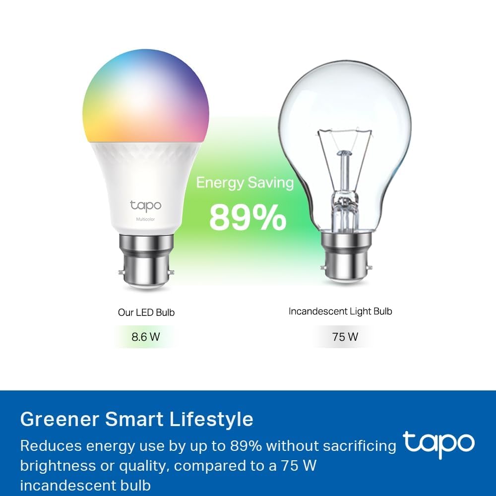 Tapo L530B B22 Smart Bulb Multicolour Dimmable LED Light Bulb