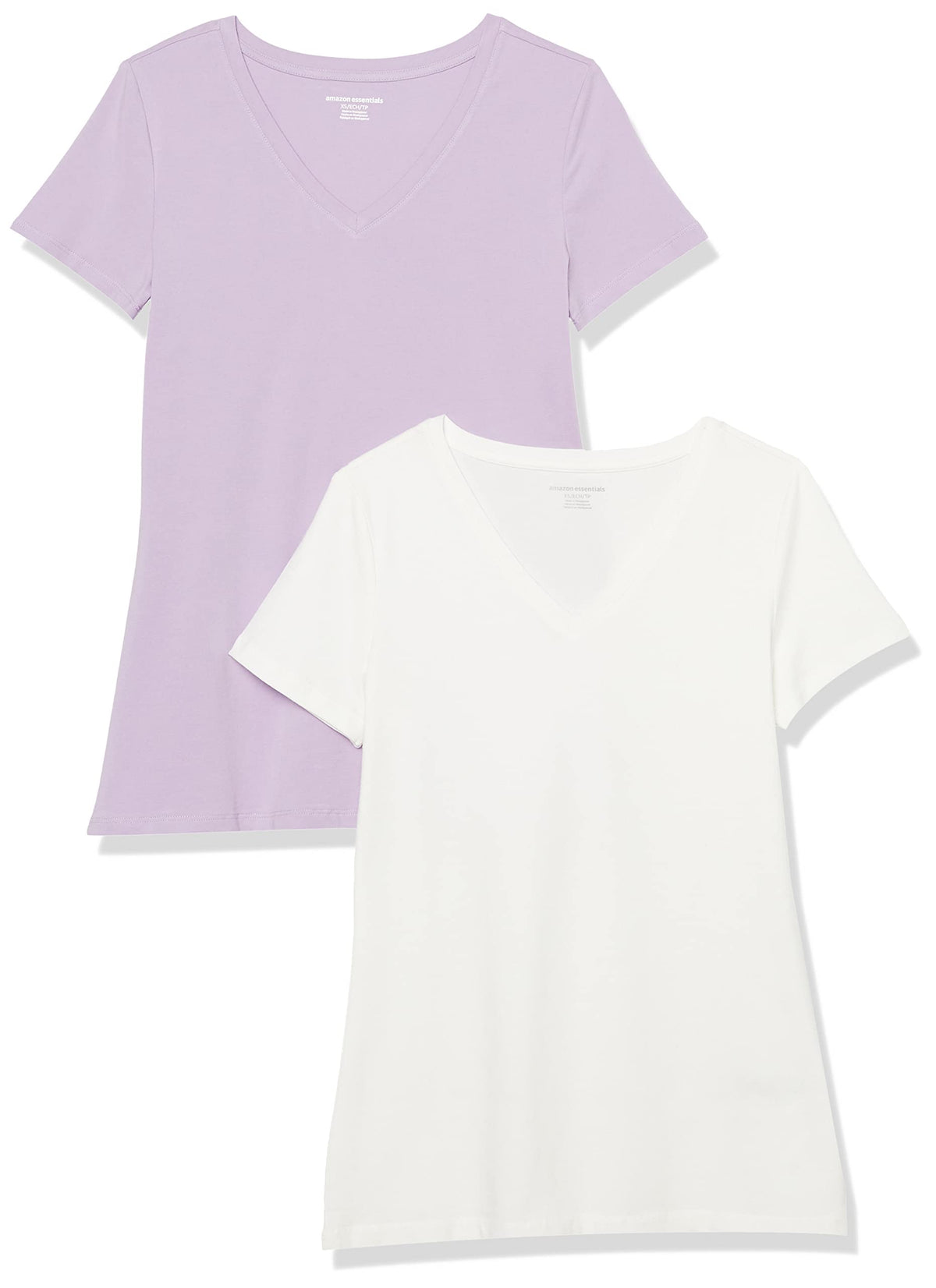Amazon Essentials Women's Regular-Fit Short-Sleeve V-Neck T-Shirt, Multipacks