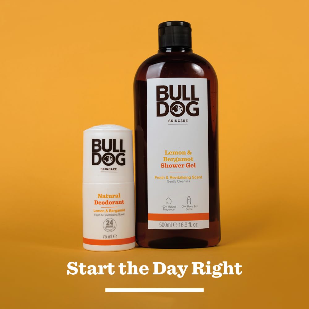 BULLDOG SKINCARE Lemon & Bergamot Shower Gel for Men, 500ml