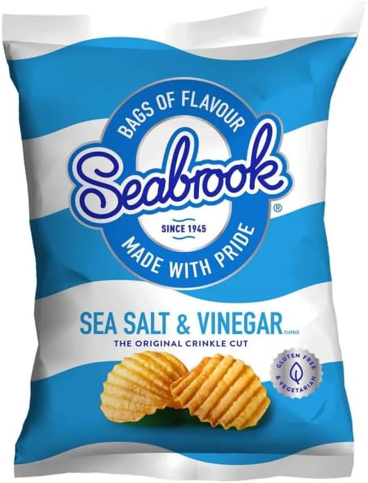 Classic Variety Box, 80 Crinkle Cut Crisps, Mixed Flavours - Sea Salt, Cheese & Onion, Salt & Vinegar, Prawn Cocktail
