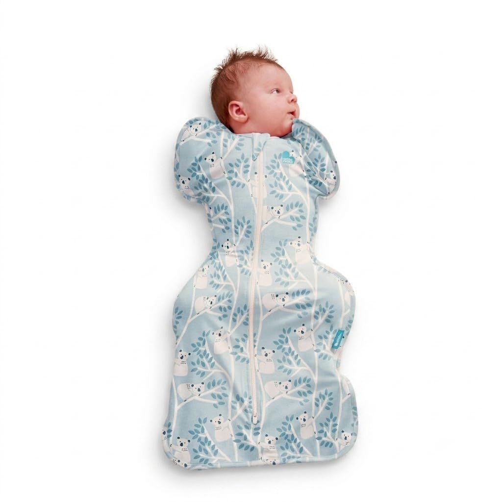 Love To Dream™ Swaddle UP™, Newborn 2.2-3.8 kg - Grey, Snug Fit, Supports Healthy Sleep Routine, 1.0 Tog - Ideal for 20-24°C Temperatures, Machine Washable Cotton & Double Zip for Easy Nappy Changes